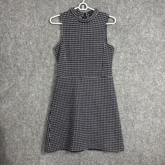 Theory Dresses & Skirts - Theory Seraon Palmetto Knit Dress Womens Size 4 Navy Blue Geometric Money